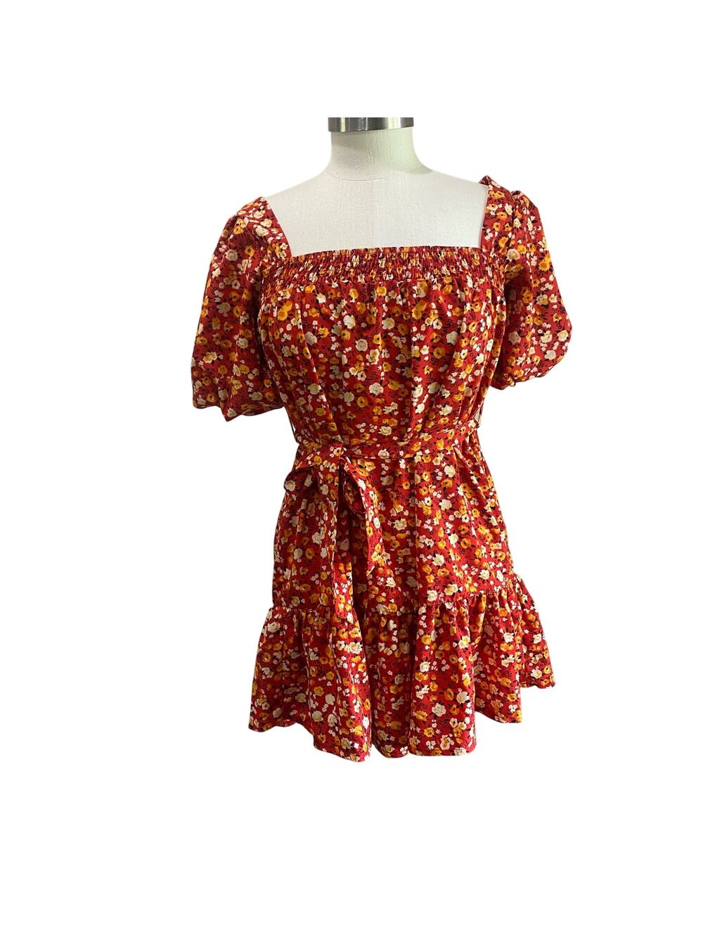 issguided Floral Mini Dress Belted Petite‎ 0 Cottagecore Summer Cute